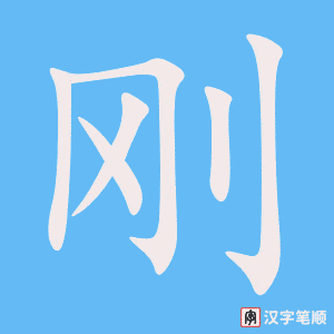 《刚》的笔顺动画写字动画演示