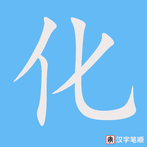《化》的笔顺动画写字动画演示