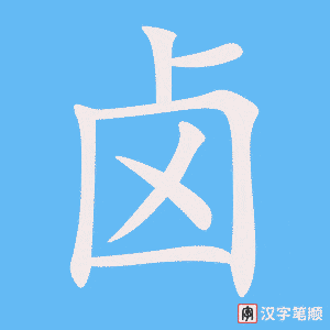 《卤》的笔顺动画写字动画演示