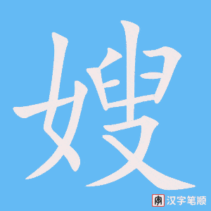 《嫂》的笔顺动画写字动画演示