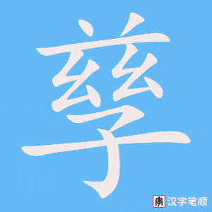 《孳》的笔顺动画写字动画演示