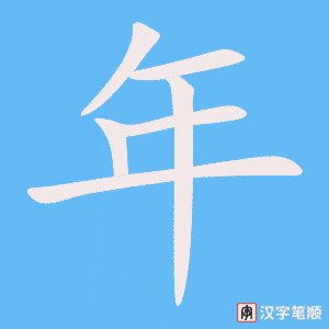 《年》的笔顺动画写字动画演示