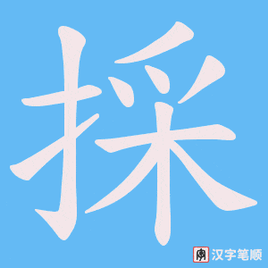 《採》的笔顺动画写字动画演示