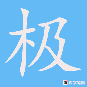 《极》的笔顺动画写字动画演示