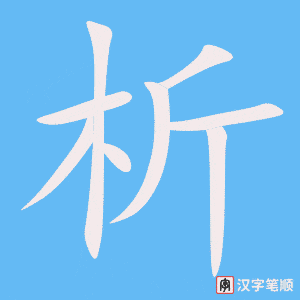 《析》的笔顺动画写字动画演示