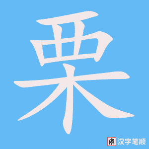 《栗》的笔顺动画写字动画演示