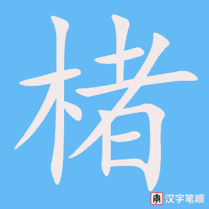 《楮》的笔顺动画写字动画演示