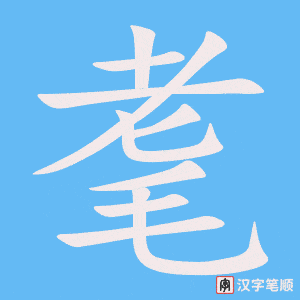 《耄》的笔顺动画写字动画演示