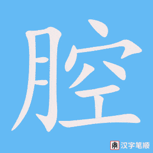 《腔》的笔顺动画写字动画演示