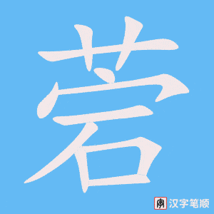 《菪》的笔顺动画写字动画演示
