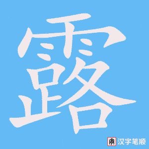 《露》的笔顺动画写字动画演示