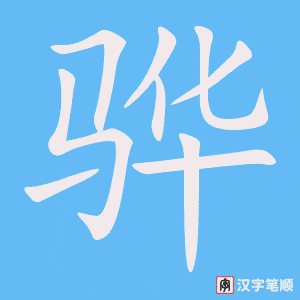 《骅》的笔顺动画写字动画演示