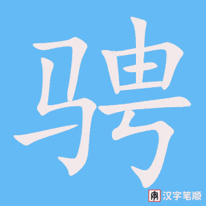 《骋》的笔顺动画写字动画演示