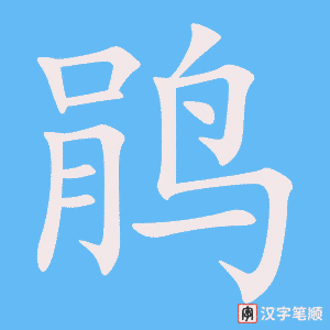 《鹃》的笔顺动画写字动画演示