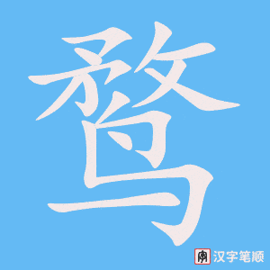 《鹜》的笔顺动画写字动画演示